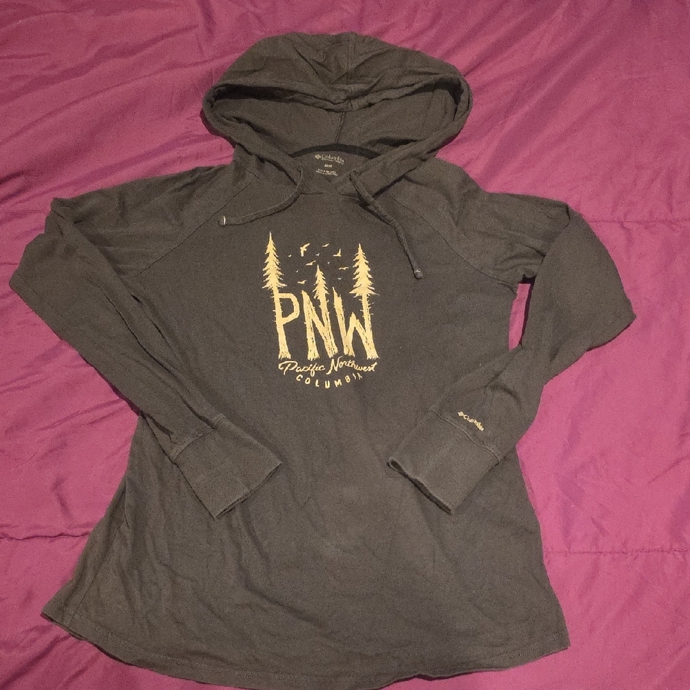 Columbia Gray Hooded Sweater with Graphic Design